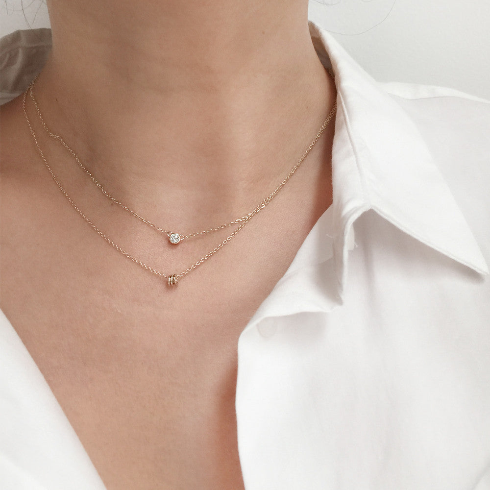 Dainty Diamond Necklace Floating Diamond Solitaire Necklace Minimalist  Jewelry Bridesmaid Necklace Gift for Her NR048 - Etsy